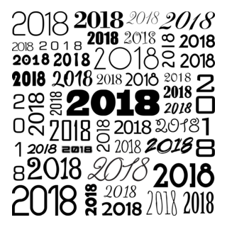 New Year 2018 Typography Logo PNG Vector