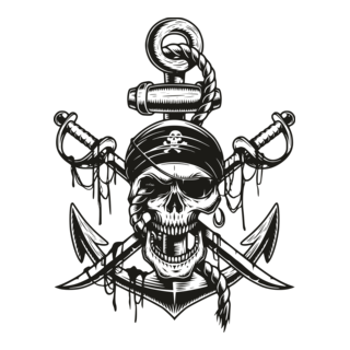Pirate Skull Logo PNG Vector